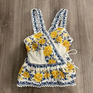 FARM Rio Off-White Zuli Sleeveless Blouse